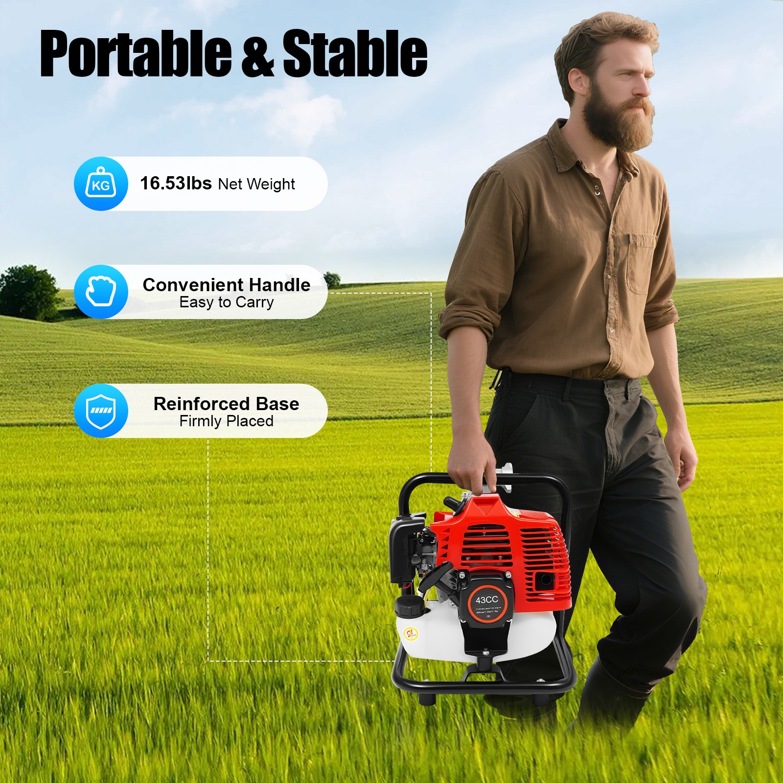 1.7 Hp 1 Gas Power Semi-trash Water Pump High Pressure Irrigation Transfer Pump
