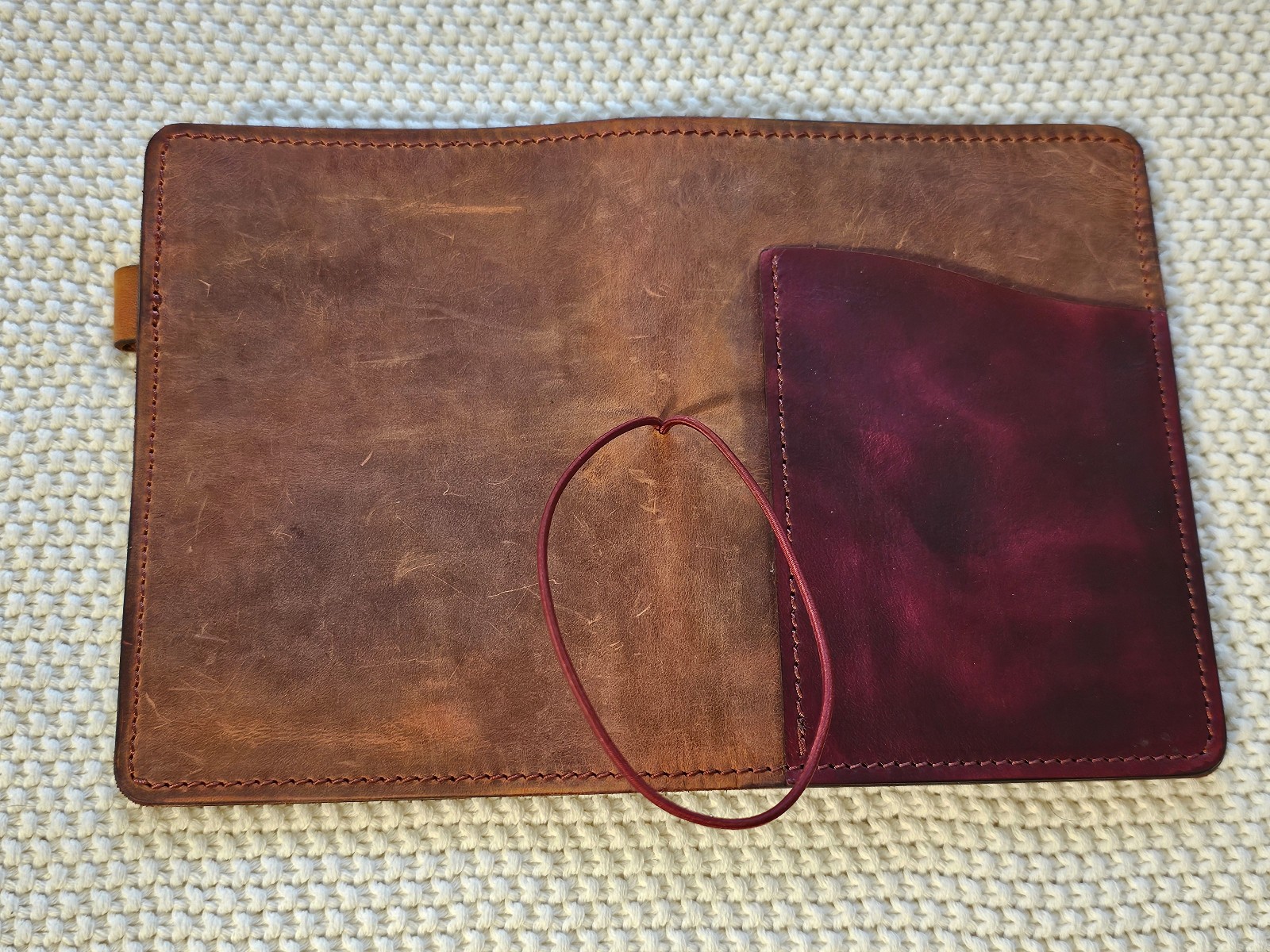 A6 Leather Slip Cover with Front Pocket w/ A6 Half Year Stalogy Included