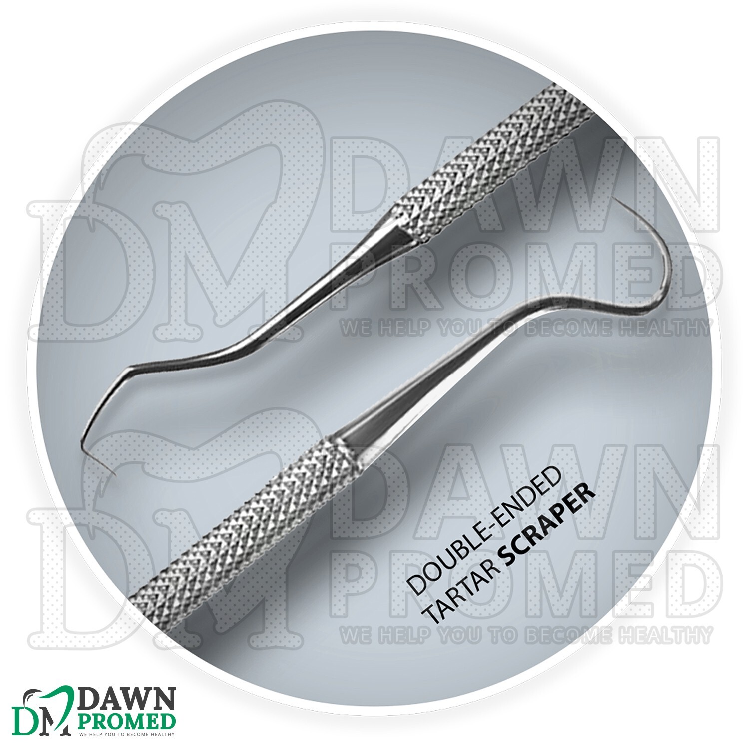 4 Pcs Basic Dental Instruments Set With Scaler Tray, Mirror, Explorer, & Picker