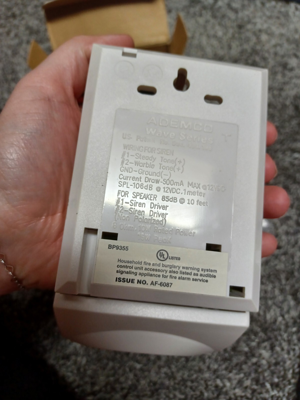Ademco Siren Wave 2 New – Indoor Electric Siren 106db