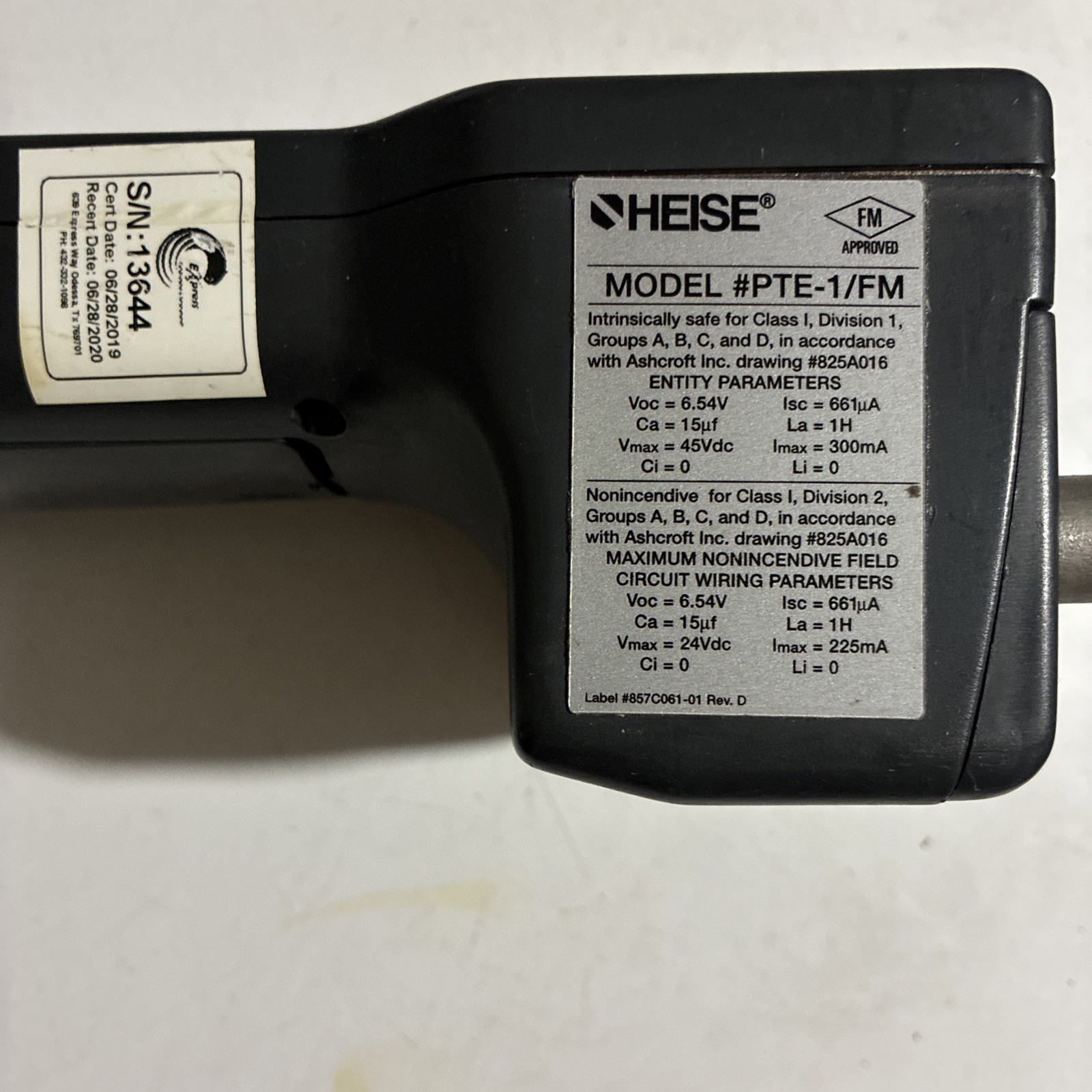 HEISE PTE-1 2H Hand Held Calibrator + 1 HQS-2 Test Module, 0-100 PSIG (0.05%)