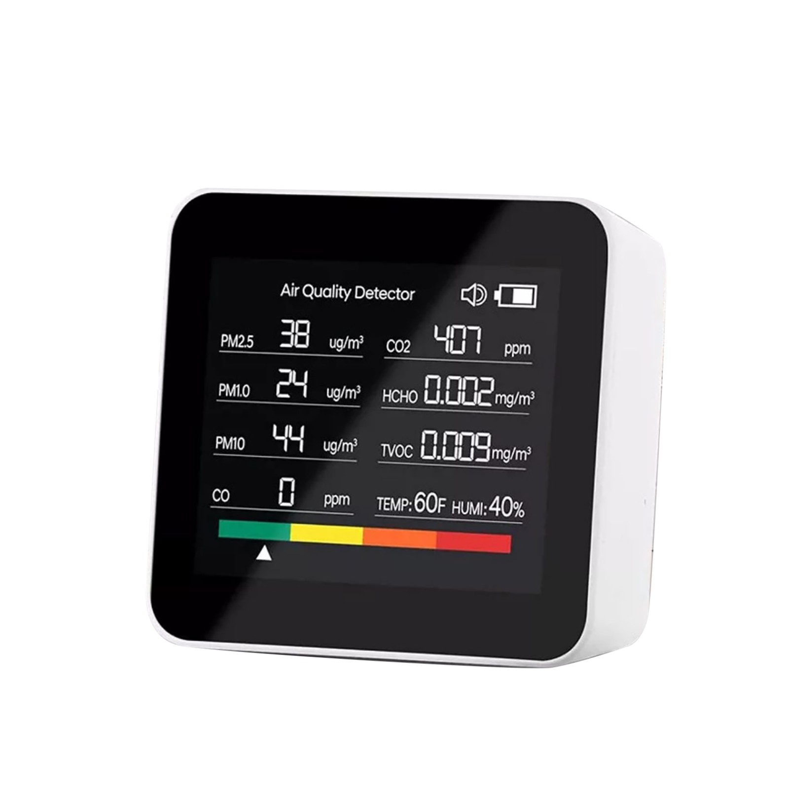 9-in-1 Air Quality Monitor Indoor Carbon Monoxide Detector PM2.5/1.0/10 HCHO