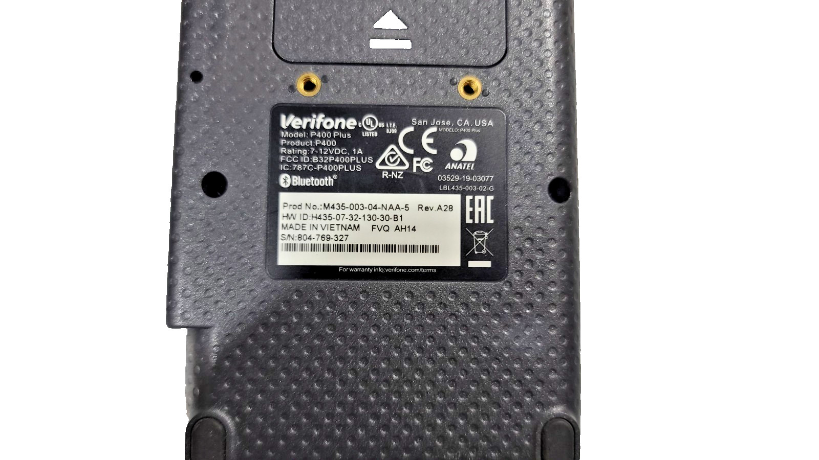 Verifone Engage P400 Plus Pinpad M435-003-04-NAA-5, Magnetic, Smart, NFC Reader