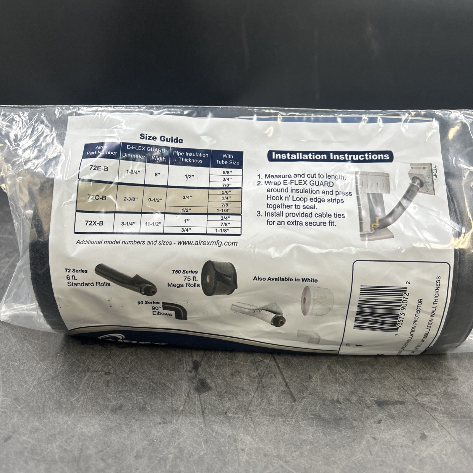 AIRREX 72C-B E-FLEX GUARD AC Lineset Insulation Protectors 6ft Length 72”
