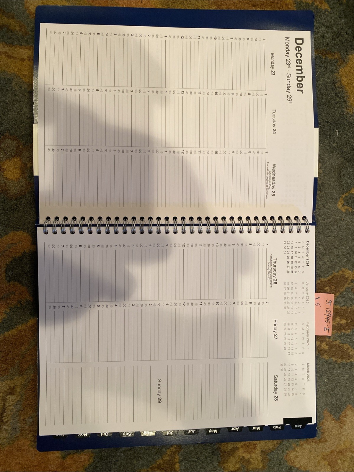 Staples Dec 24-jan 26 14 Month Planner 8.5″ x 11″ Weekly-Monthly Planner Black