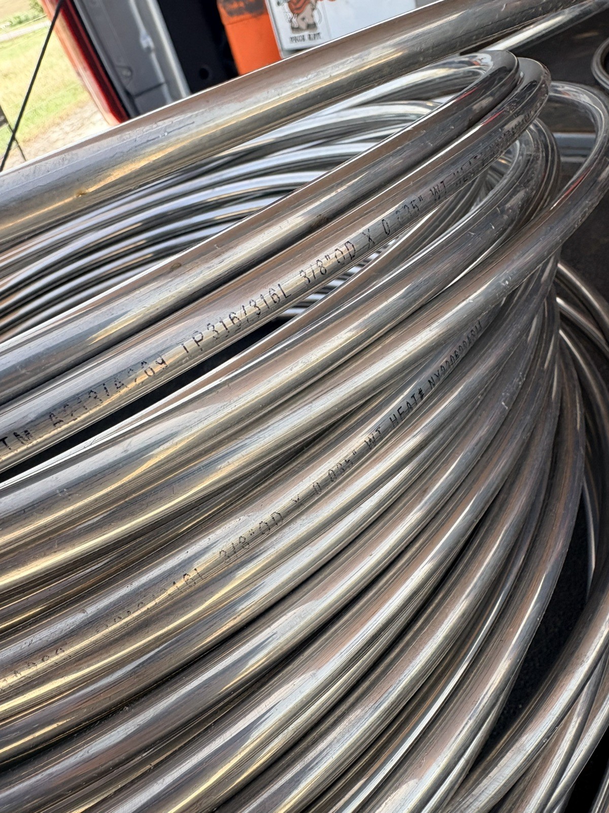250’ + roll 3/8″ OD 316 Stainless Steel, Seamless Tubing .035” thickness