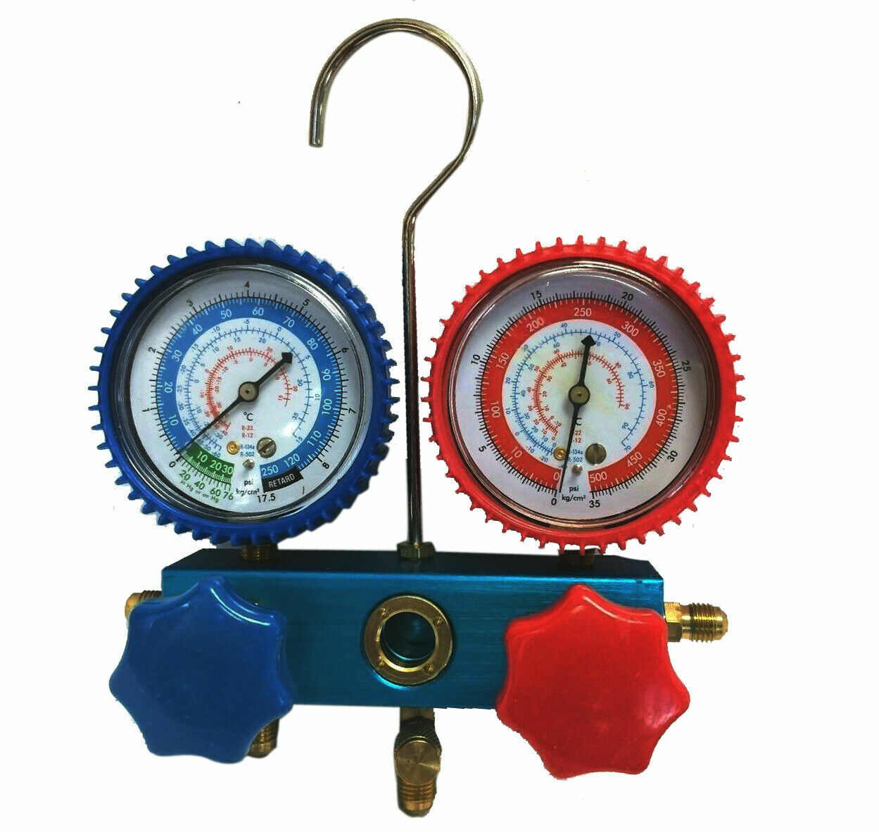 Diagnostic R134a R12 R22 AC Air Conditioner Manifold Gauge Aluminum Valve