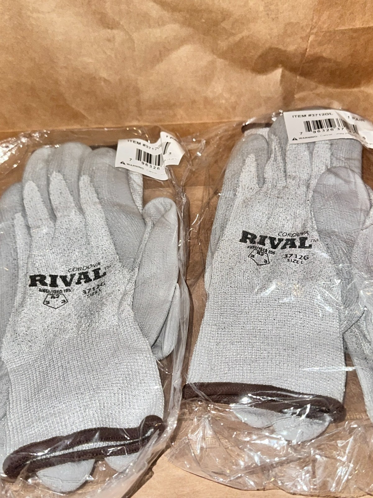 Cordova 3712GL Rival Light Gray 13-Gauge HPPE Shell Gloves 12pc A2 Industrial