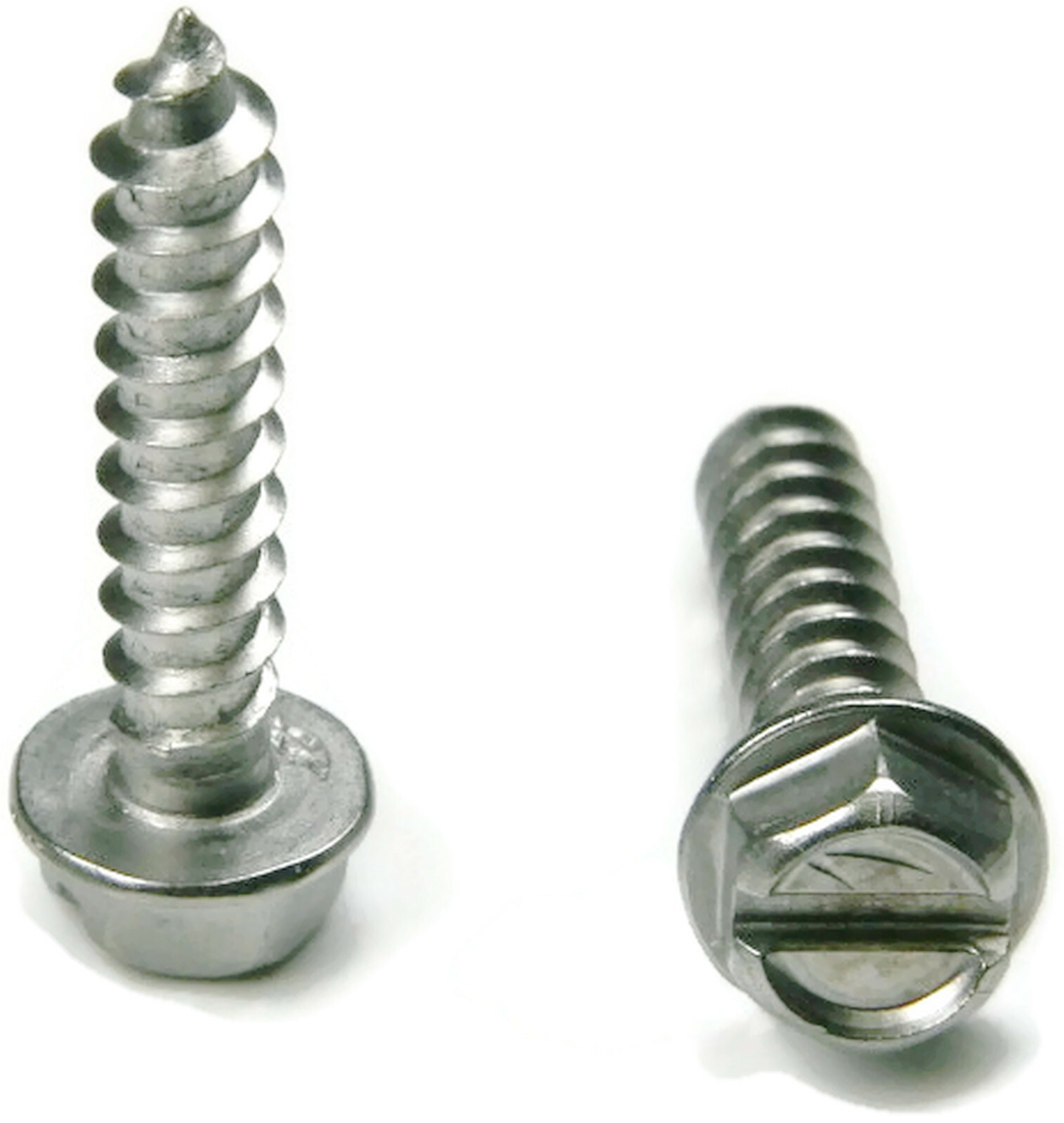 #10 Sheet Metal Screws – Stainless Steel Slotted Hex Washer Head – Select Size