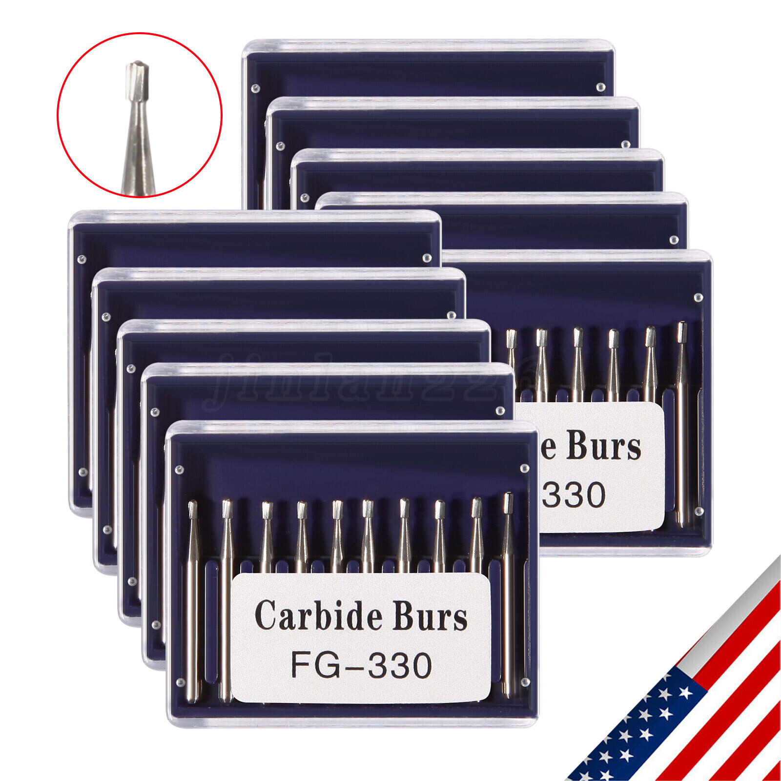 Dental Carbide Burs Pear-Shaped Type High Speed Tungsten Steel Bur FG330