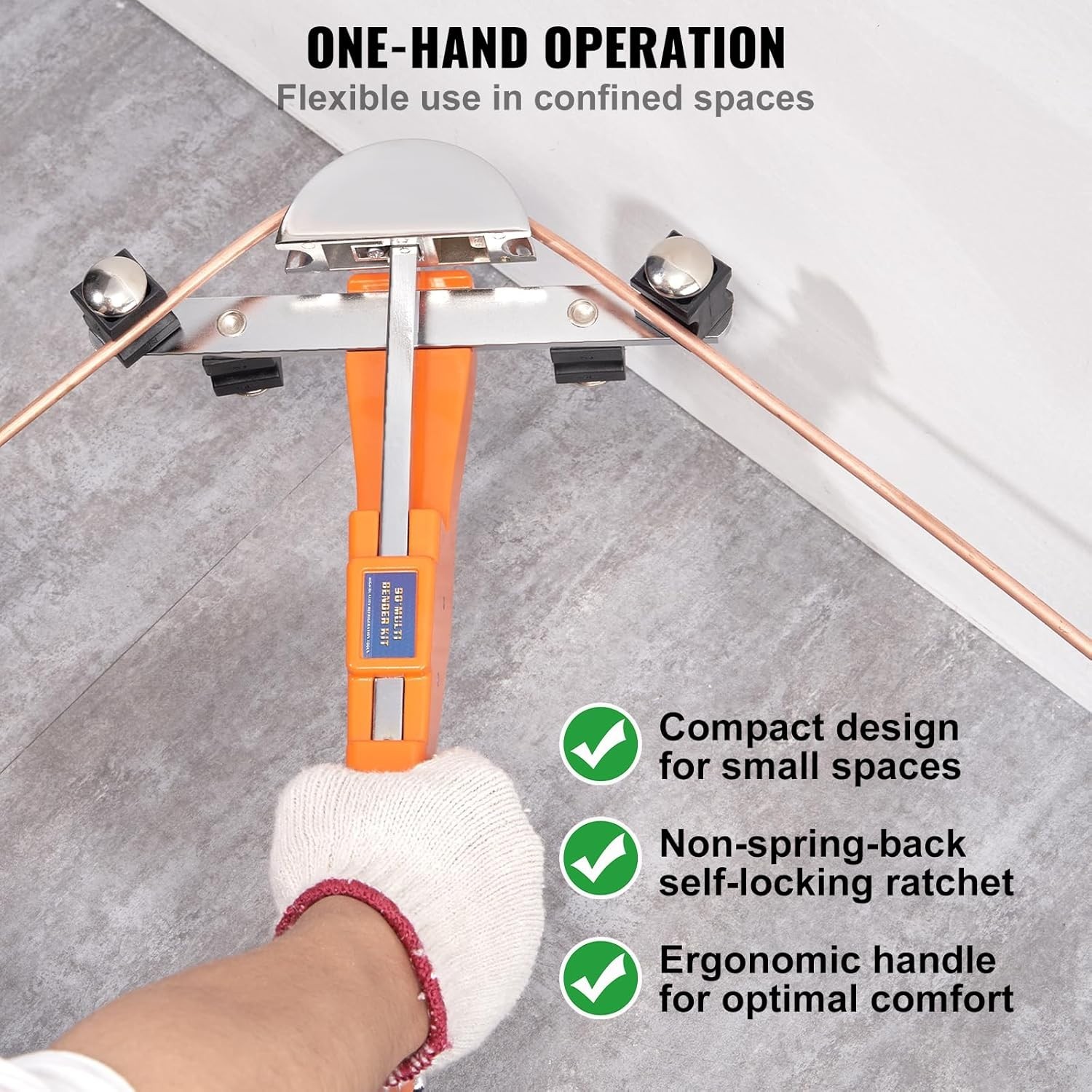 Versatile Hand-Powered Pipe Tube Bender with 90° Flexibility & Accessories