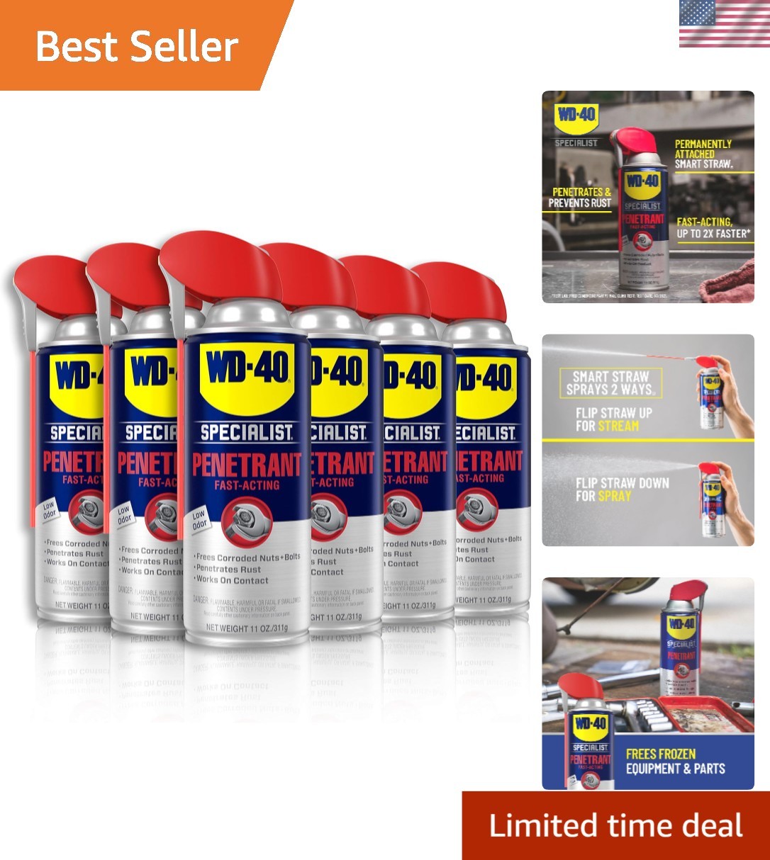 Professional Penetrant with Smart Straw – 11 Oz Spray (6-Pack) – Low Odor
