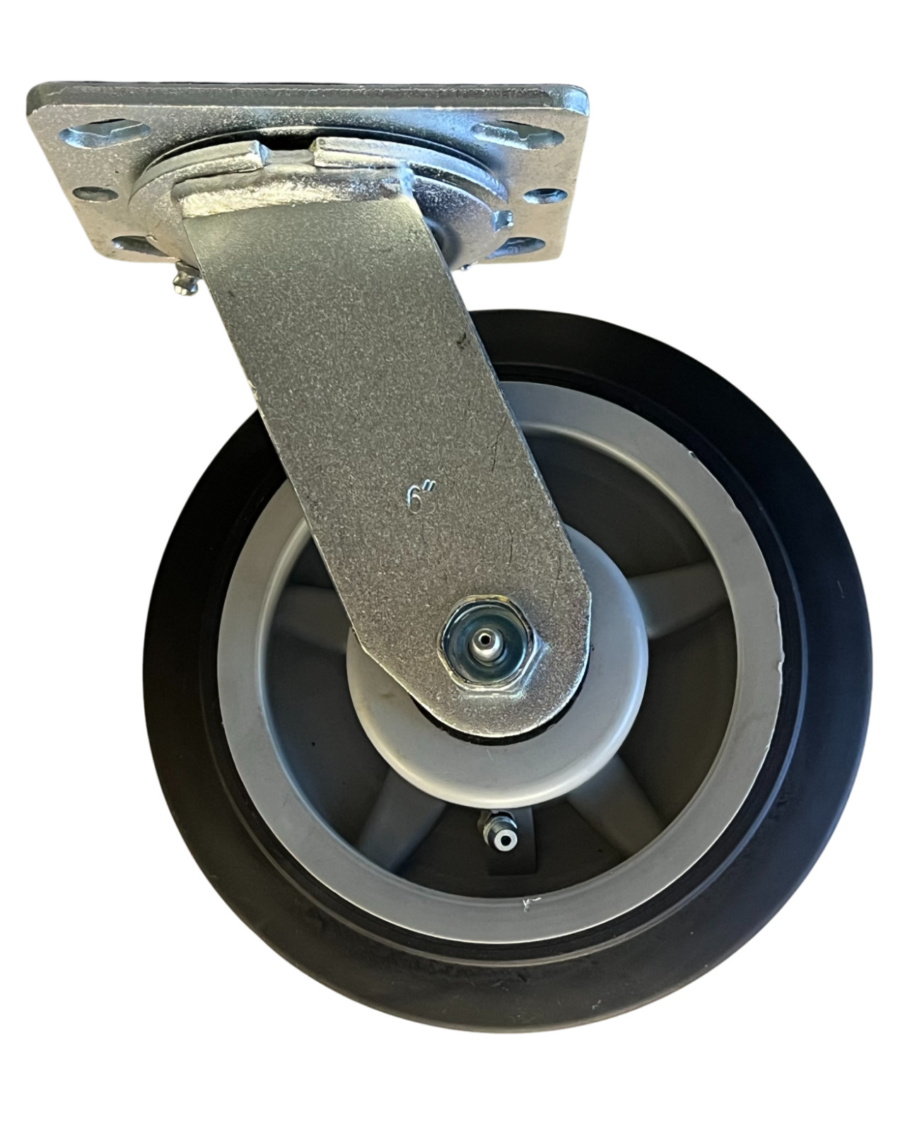 Black Non-Marking Rubber 6″ x 2″Swivel with Brake Caster