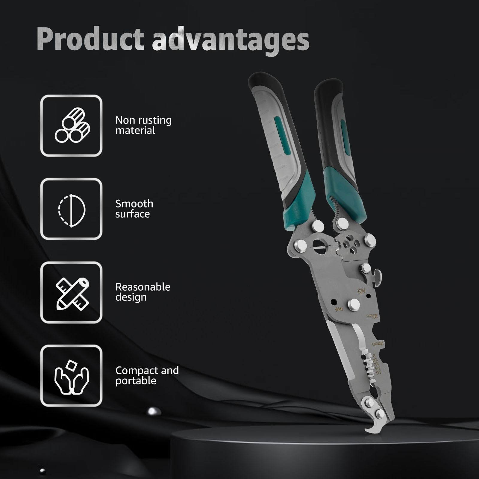2PCS 18-in-1 Folding Wire Stripper Pliers, Multifunctional Electrical Wire St…