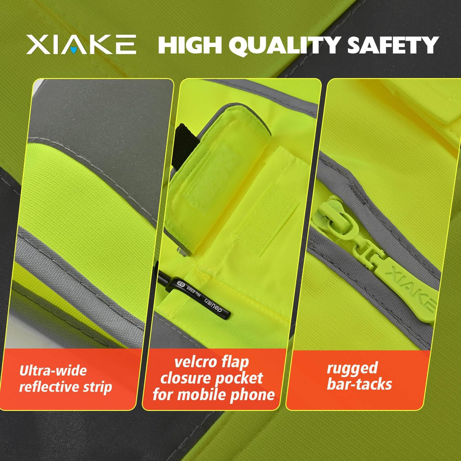 Reflective Safety Vest for Men & Women High Visibility Class 2 Vest with Pockets