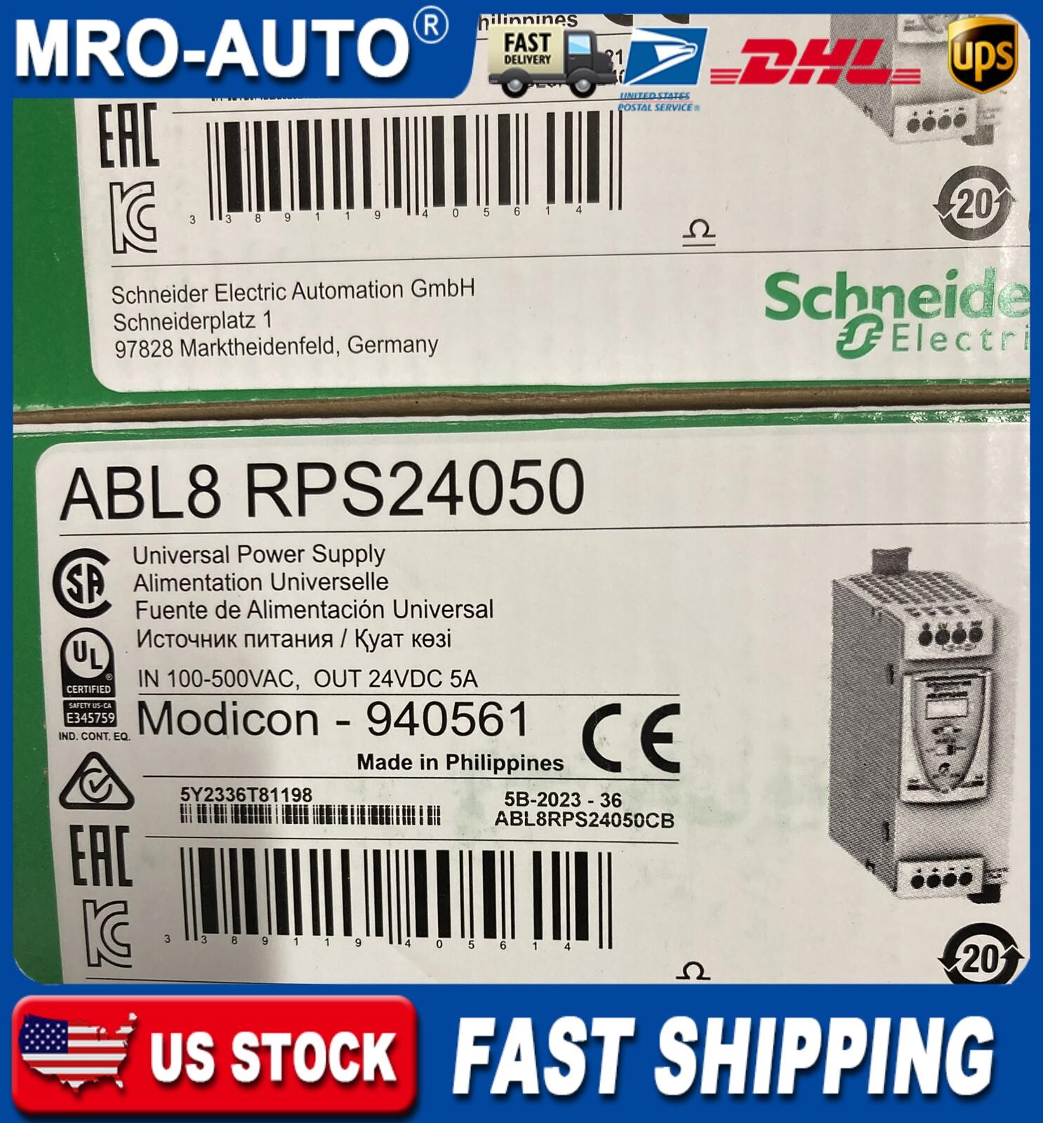 New In Box Schneider ABL8RPS24050 24V 5A Power Supply