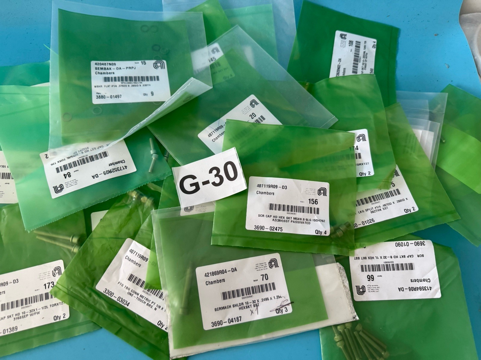 Lot of Mixed AMAT Applied Materials OEM Hardware – Screws, Bolts, Washers – New