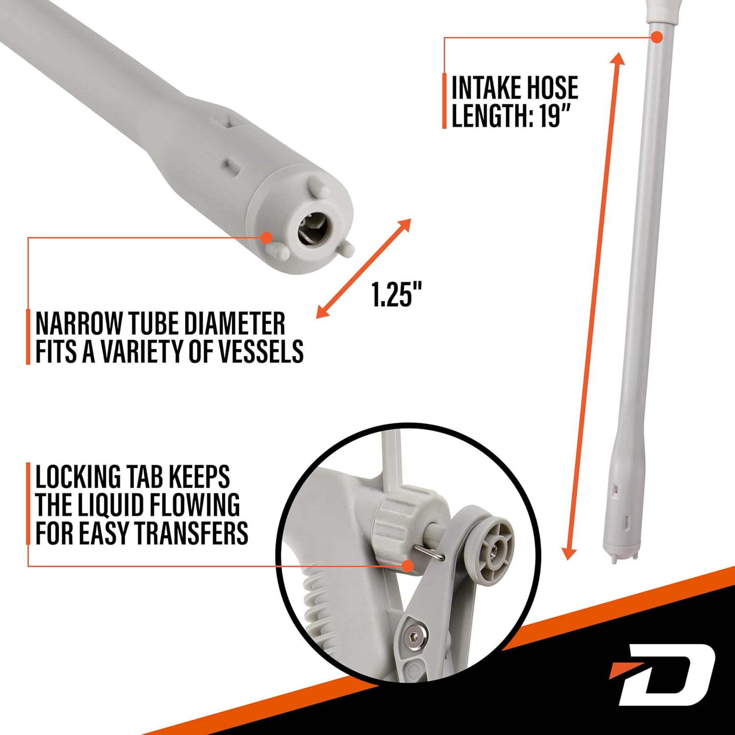Battery-Powered Stick Fuel Transfer Pump with Hand Trigger Nozzle, 3.2GPM