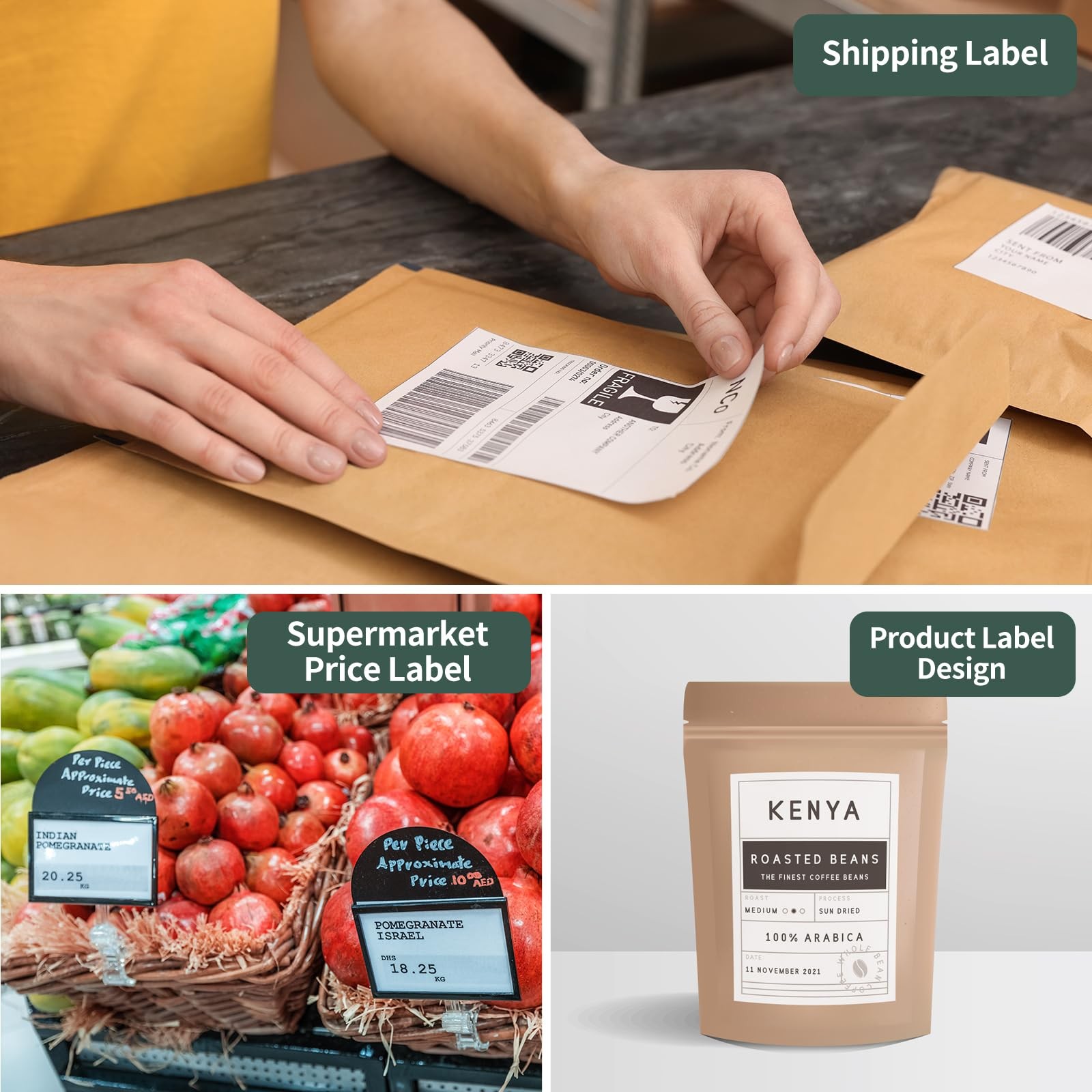 BESTIKER [5000Labels] 4″x6″ Shipping Label 250 Labels / Roll, 250 X 20