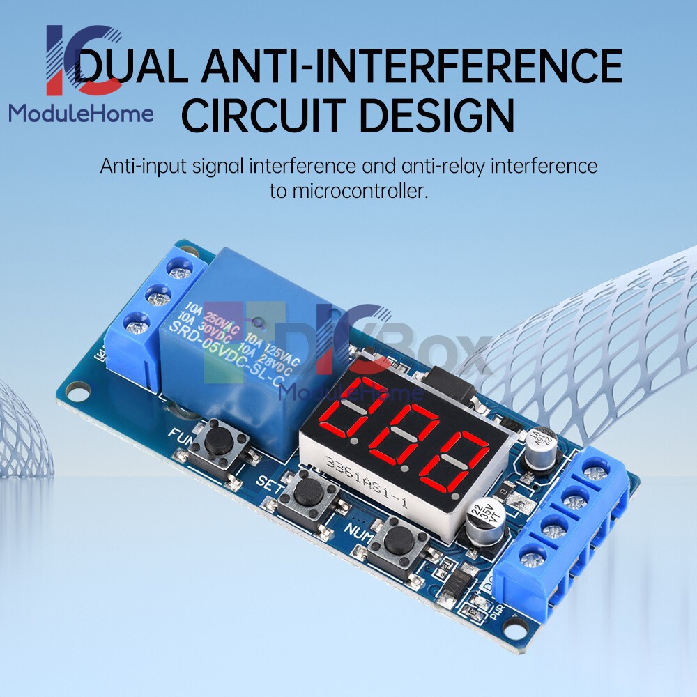 10A Time Relay Module Multi-function Digital Display Delay Start Relay Module