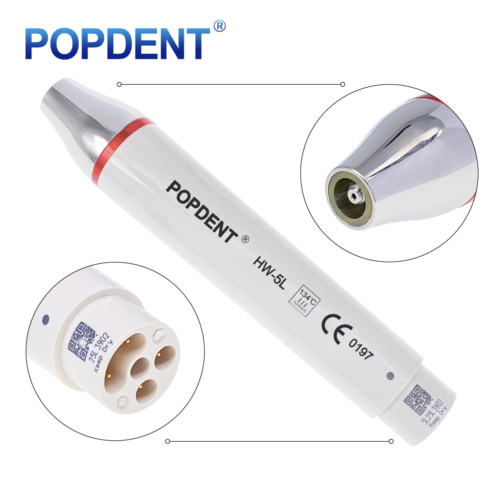 HW-5L Dental Ultrasonic Scaler Handpiece with LED Fit EMS SATELEC SKYSEA VRN