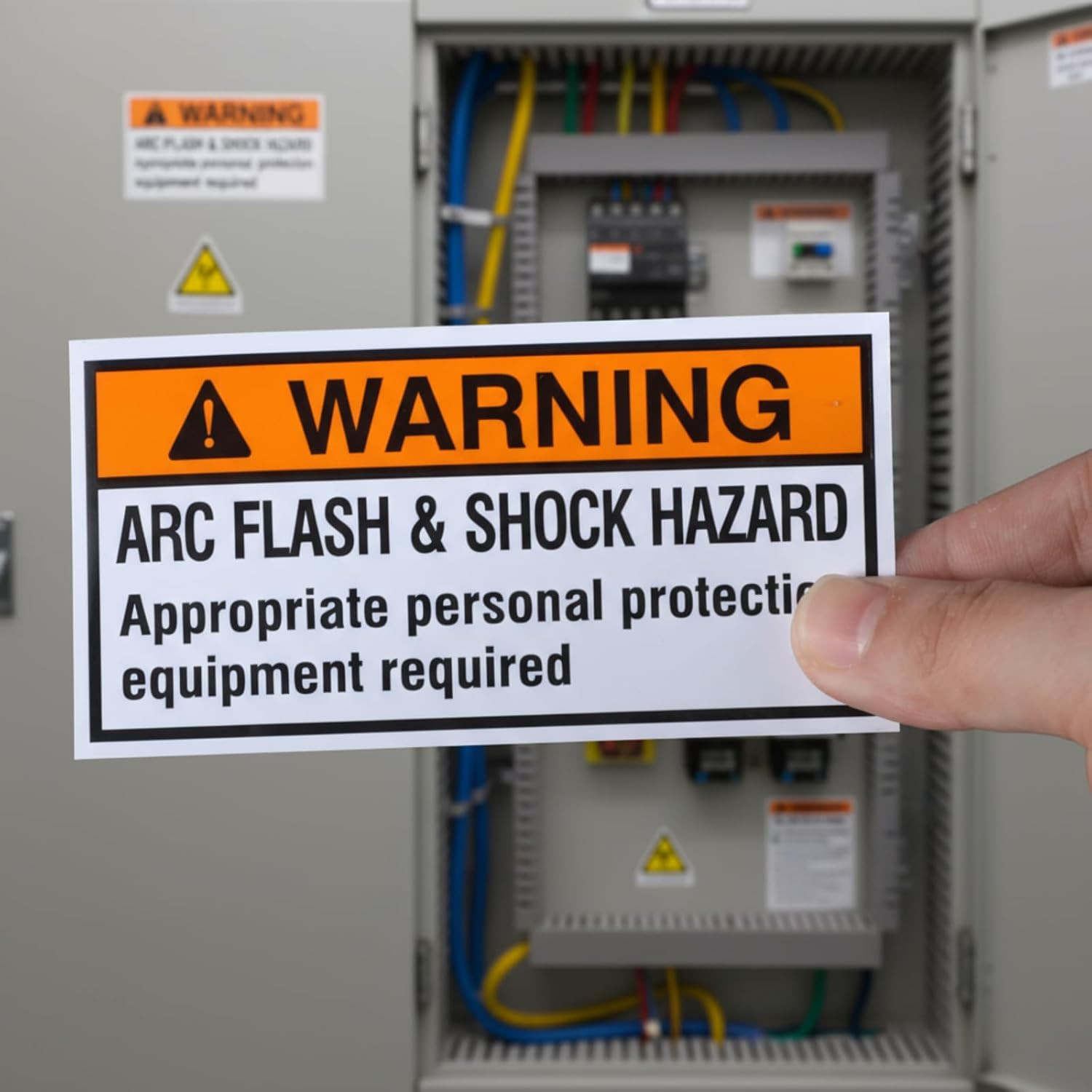100 PCS Arc Flash Hazard Labels – Waterproof UV Resistant Stickers, 4×2 Inches