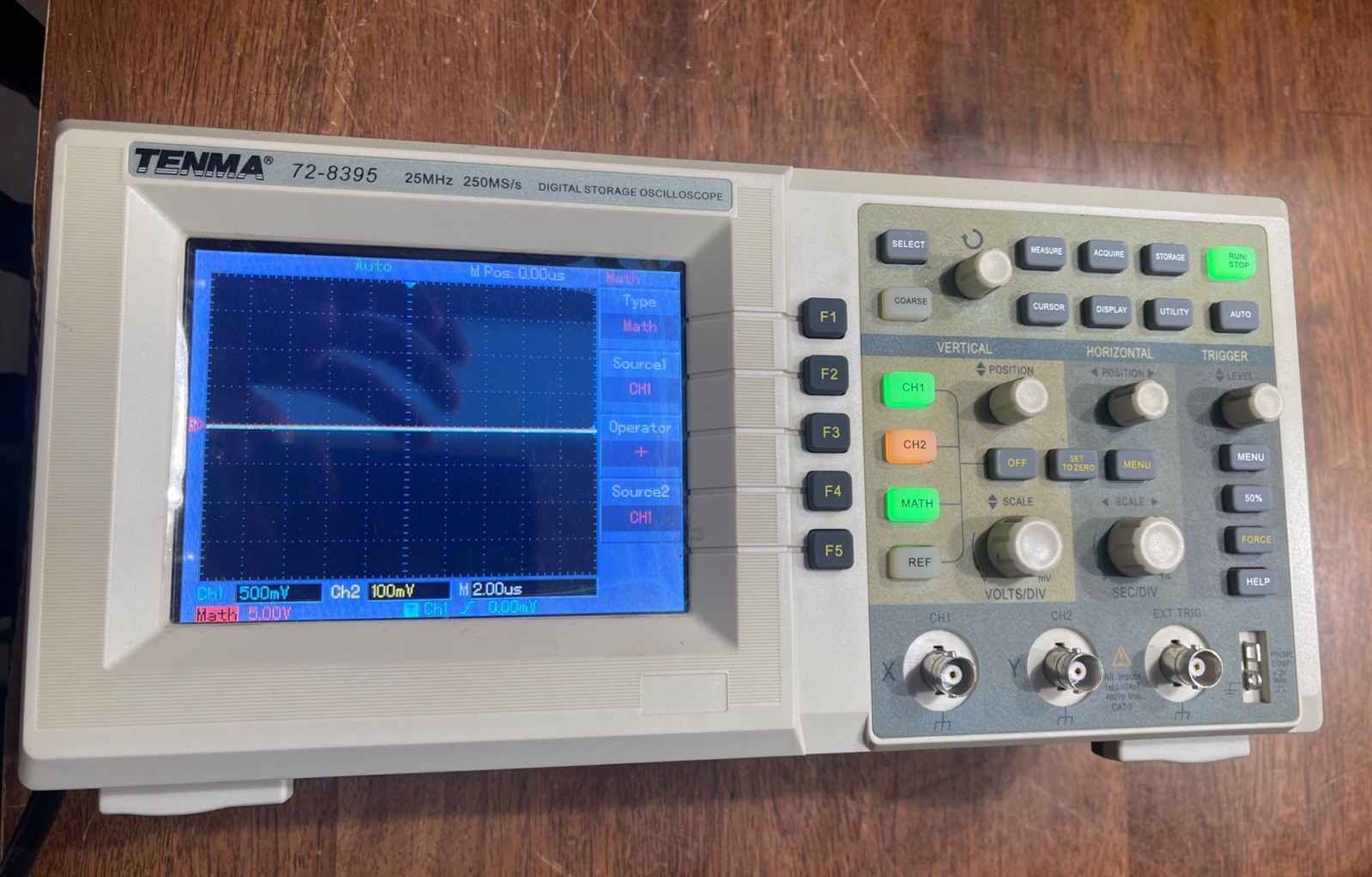 TENMA 72-8395 DIGITAL STORAGE OSCILLOSCOPE 25MHz 250MS/s Barely Used