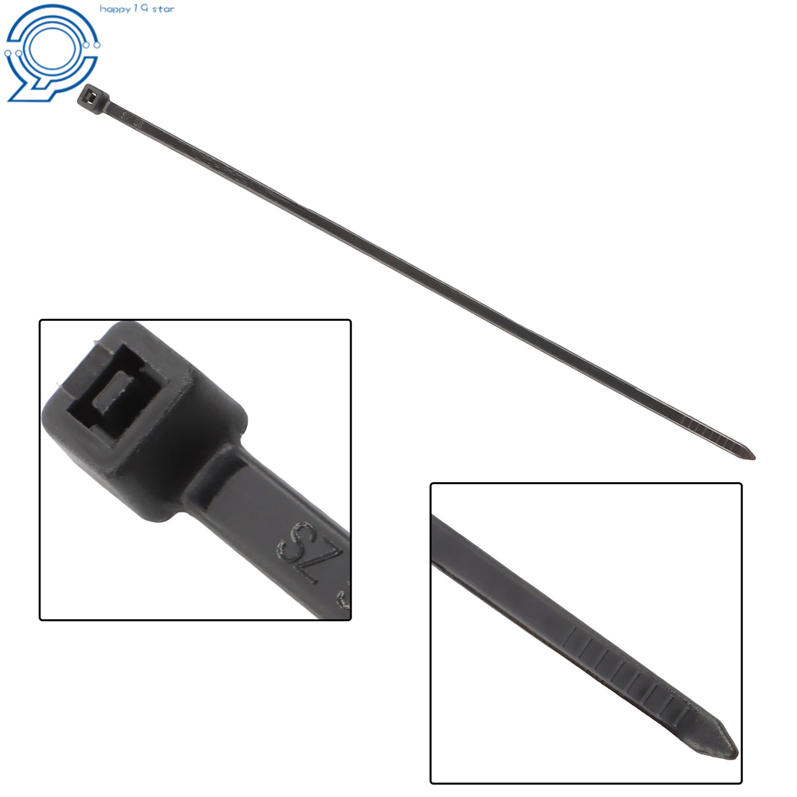 8″ Zip Ties 5000 Pack Heavy Duty 40lb Black Uv Cable Ties 0.14″ Max 185°F