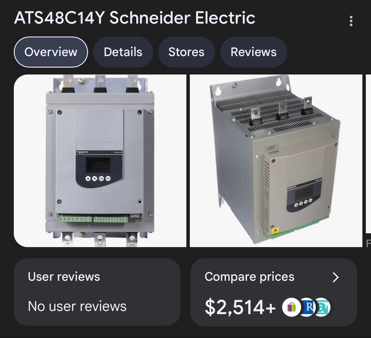 Schneider Altistart 48 Soft Starter ATS48C14Y (New, old stock) 208-690VAC, 140A