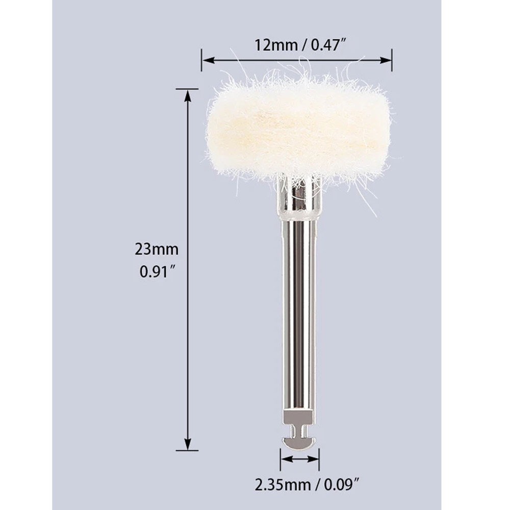 Dental Polishing Brush Wheels Goat Hair/Felt/Cotton – Contra Angle RA Latch Type
