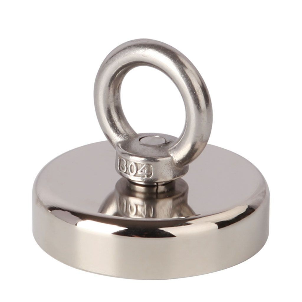 600LBS Pull Force Fishing Magnet Strong Neodymium Treasure Hunt Heavy Duty 2.4in