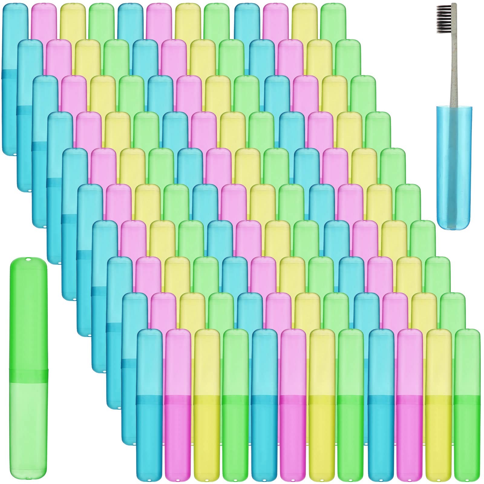 120 Pcs Travel Toothbrush Holder Bulk Multiple Portable Toothbrush Case Stora…