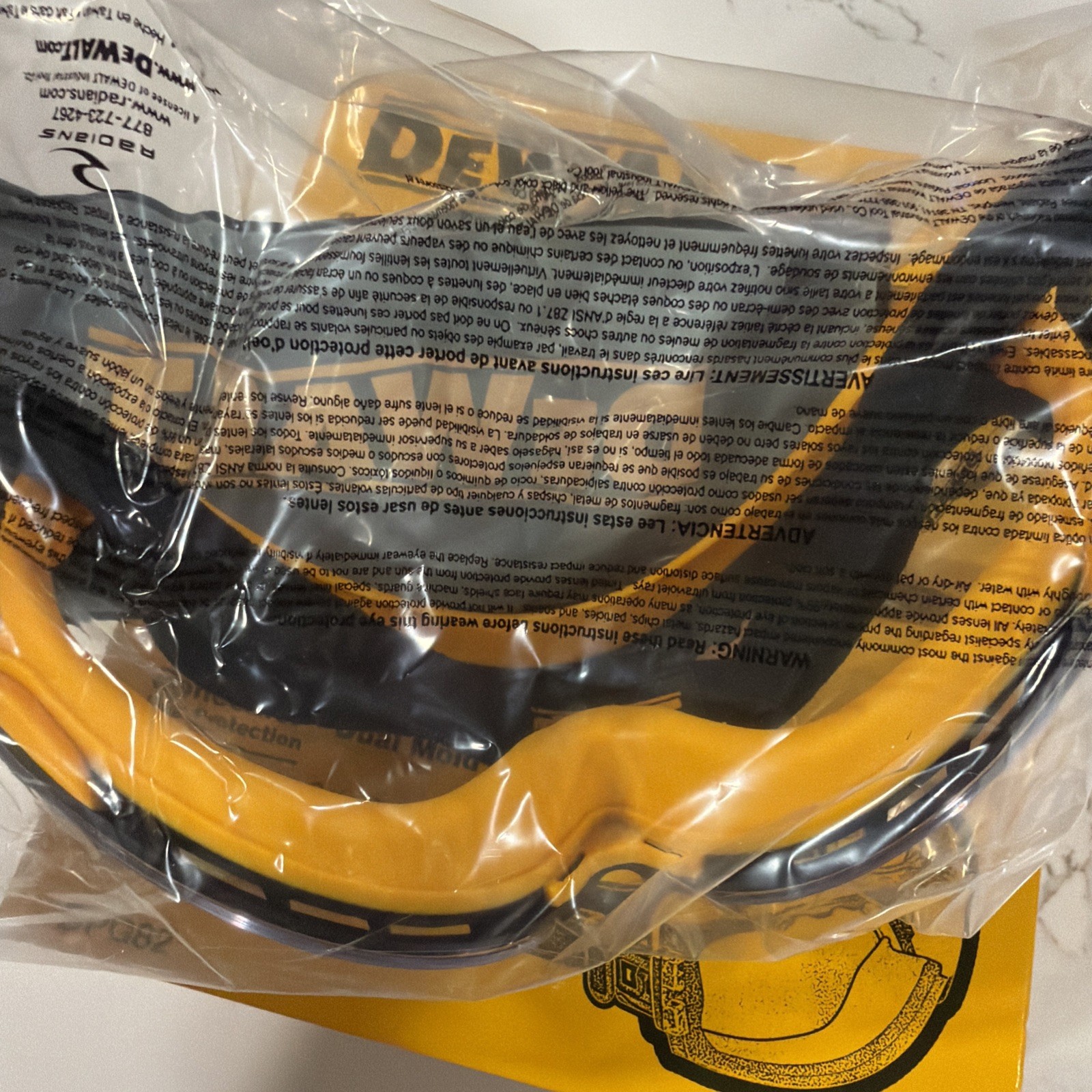 Two (2) Dewalt DPG82 Concealer Anti-Fog Dual Mold Safety Goggles