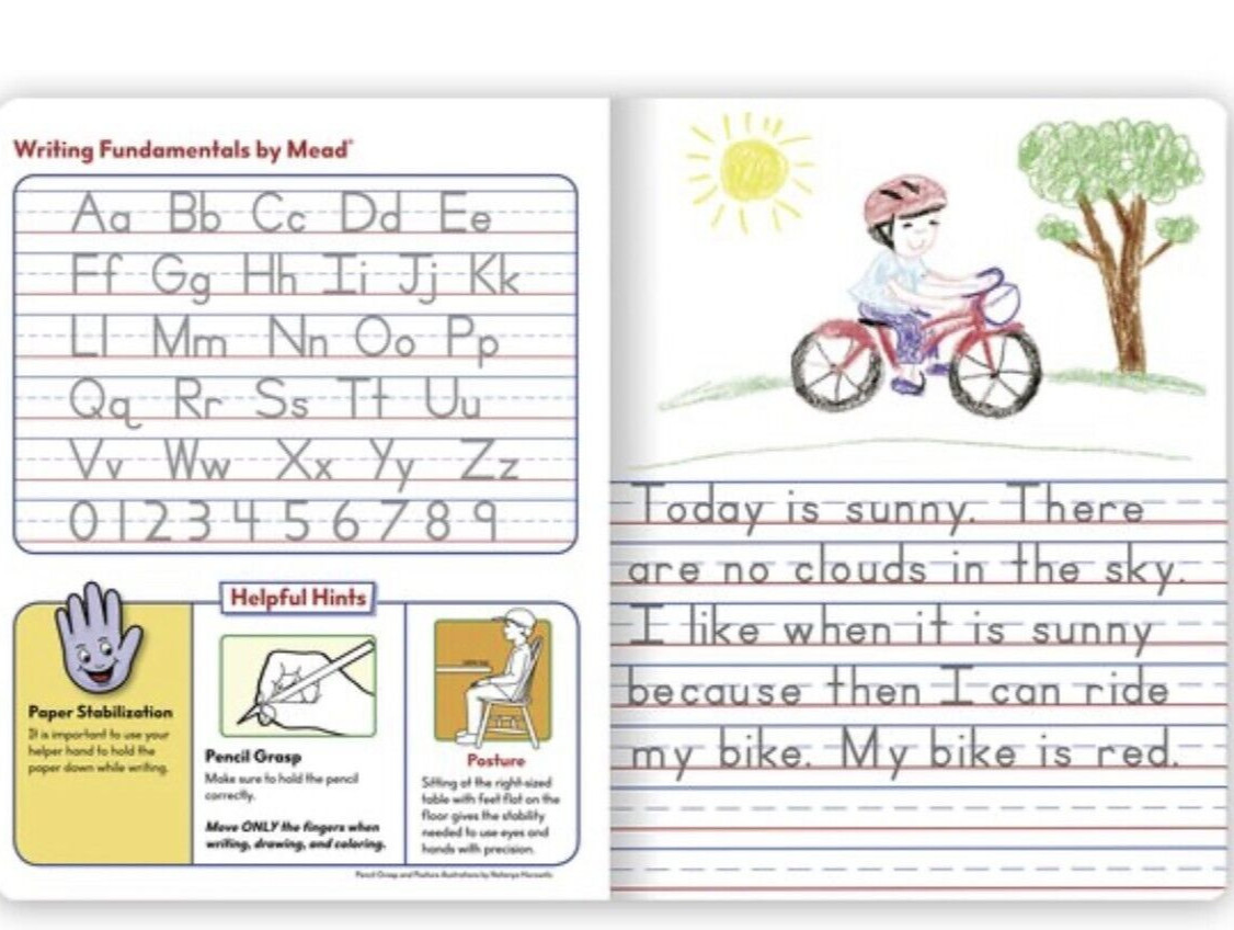 (4X) Mead Writing Fundamentals Primary Journal 100 Sheets 9.75 x 7.5, Grades K-2