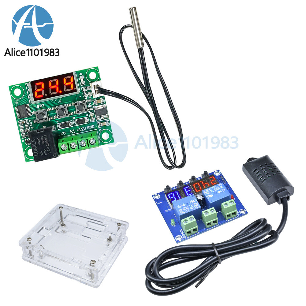 12V LED Digital Display Thermostat Temperature Humidity Controller W1209 XH-M452