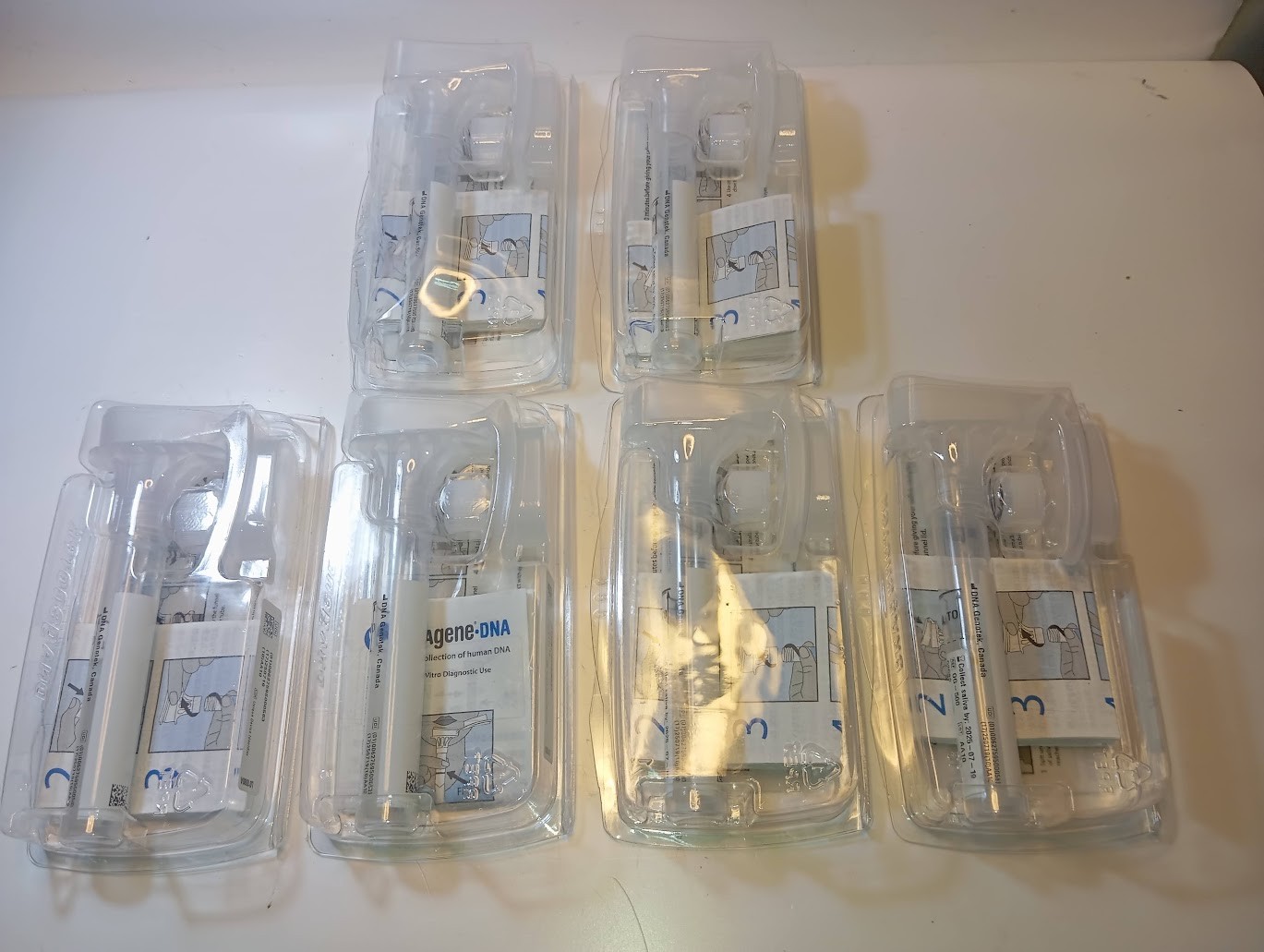 DNA Genotek Oragene DNA OG-500 Saliva Self-Collection Kit of human DNA Pack of 6