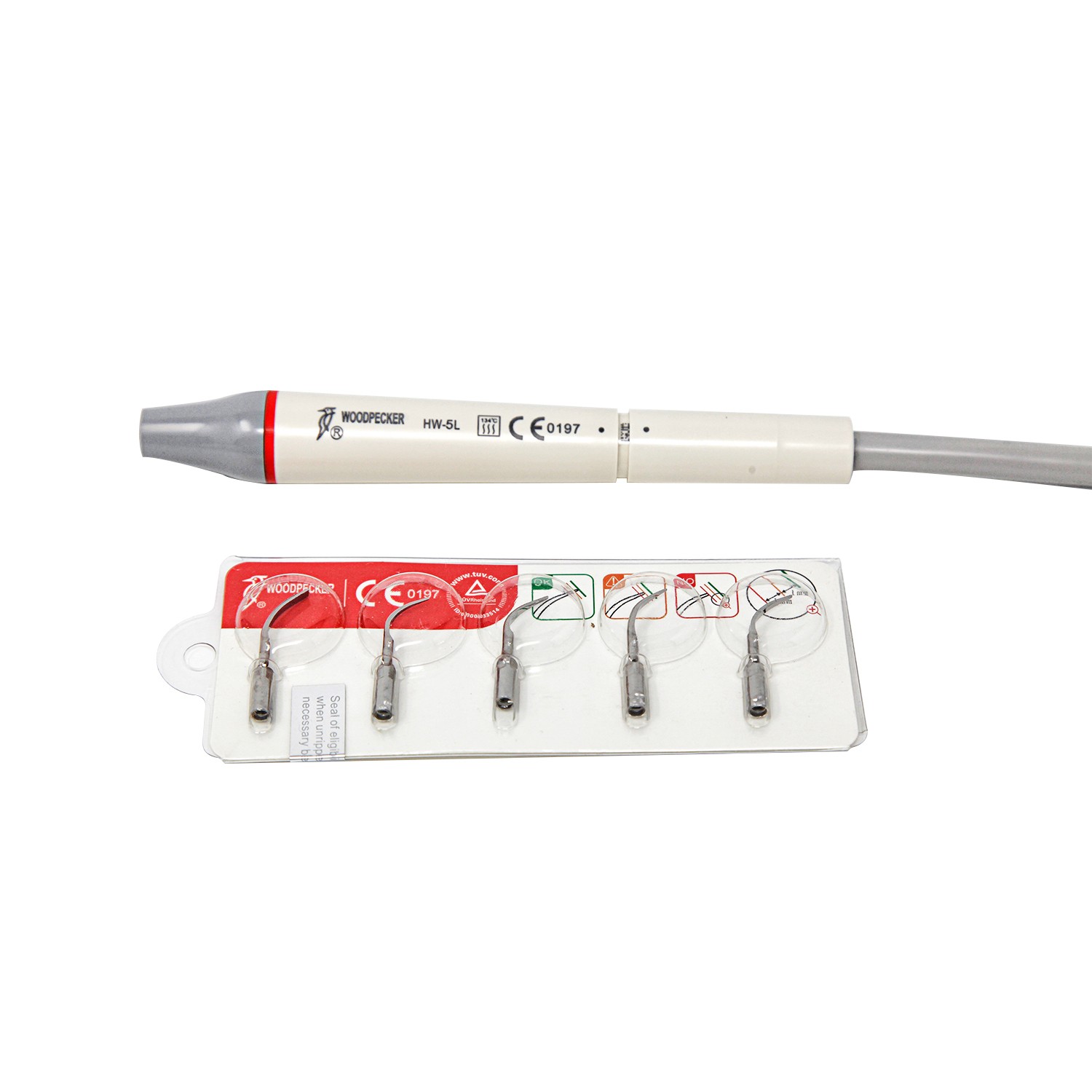 Woodpecker UDS-P Ultrasonic Piezo Dental Scaler HW-3H Handpiece with 6 Tips 110V