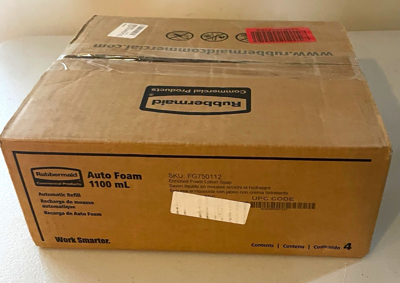 Rubbermaid FG750112 AutoFoam 1100mL Foam Hand Soap Refill 4/Case NEW