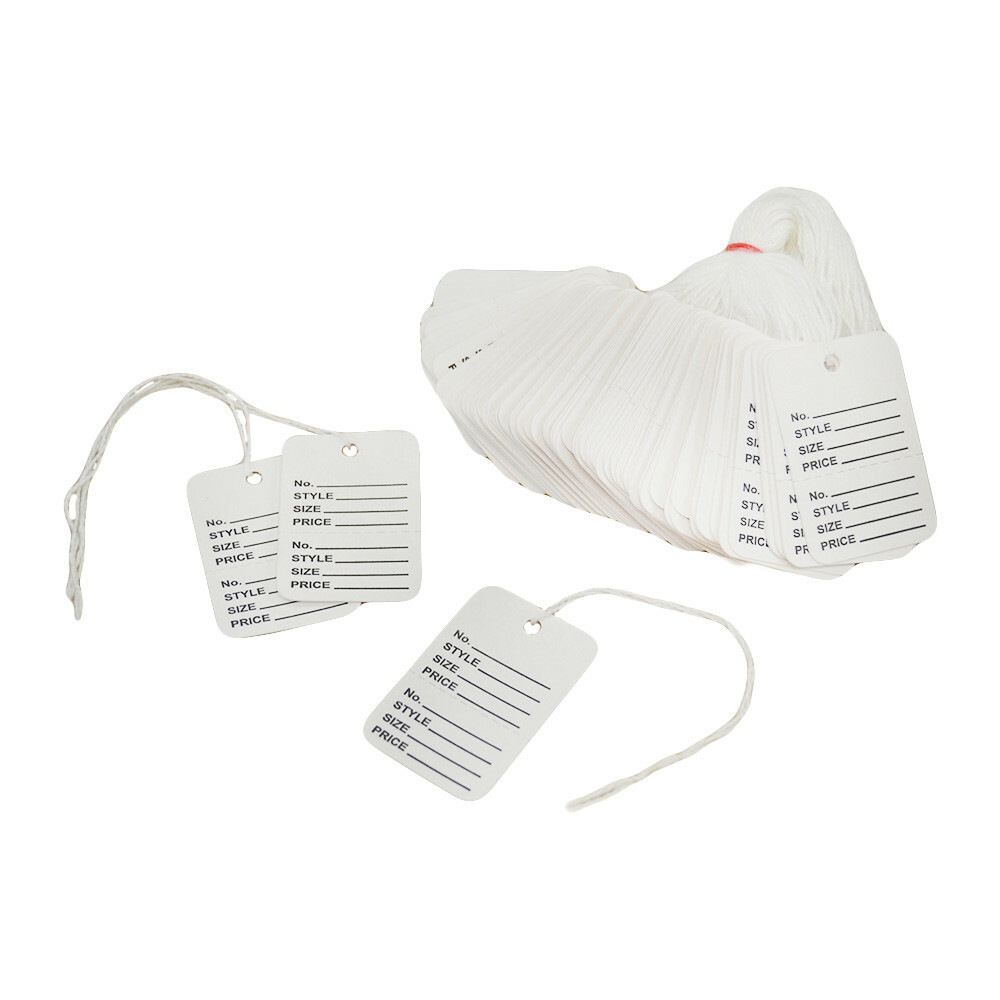 1000 Pcs Small White Merchandise Coupon Price Tag Clothing Perforated Strung