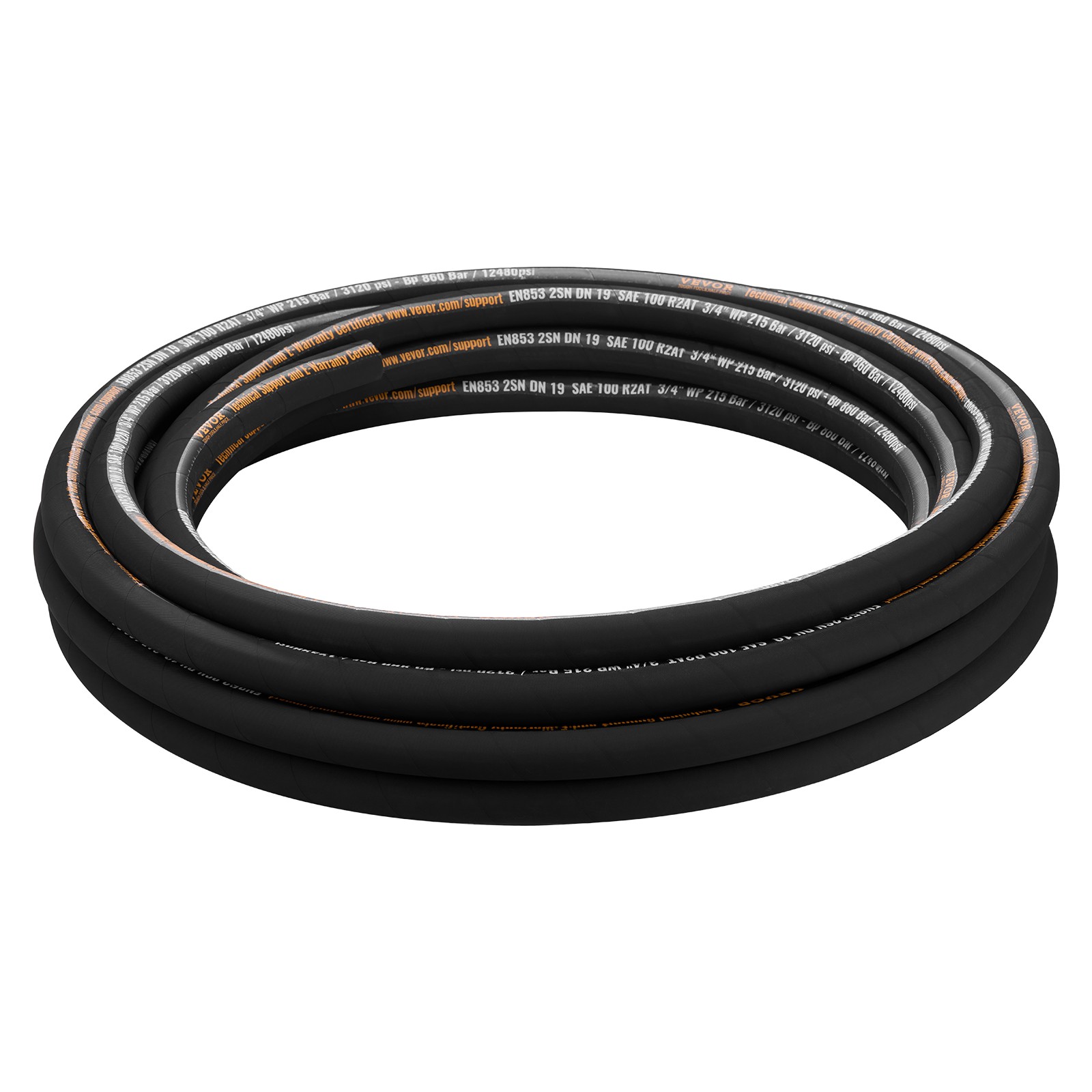 Uimoso Hydraulic Hose, 50 ft Coiled Hose, 3120 PSI High-Pressure Hose