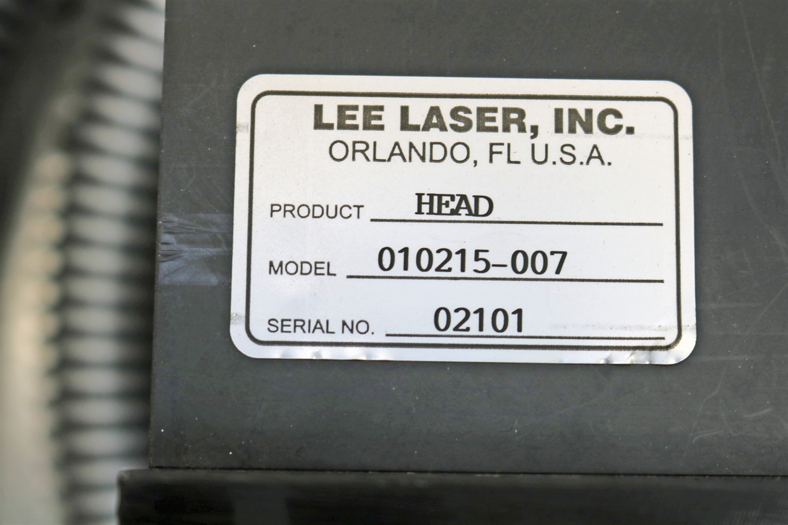 Lee Yag Laser Head 010215-007 1319nm, 100W, Water Cooled W/ Cables – – E2786