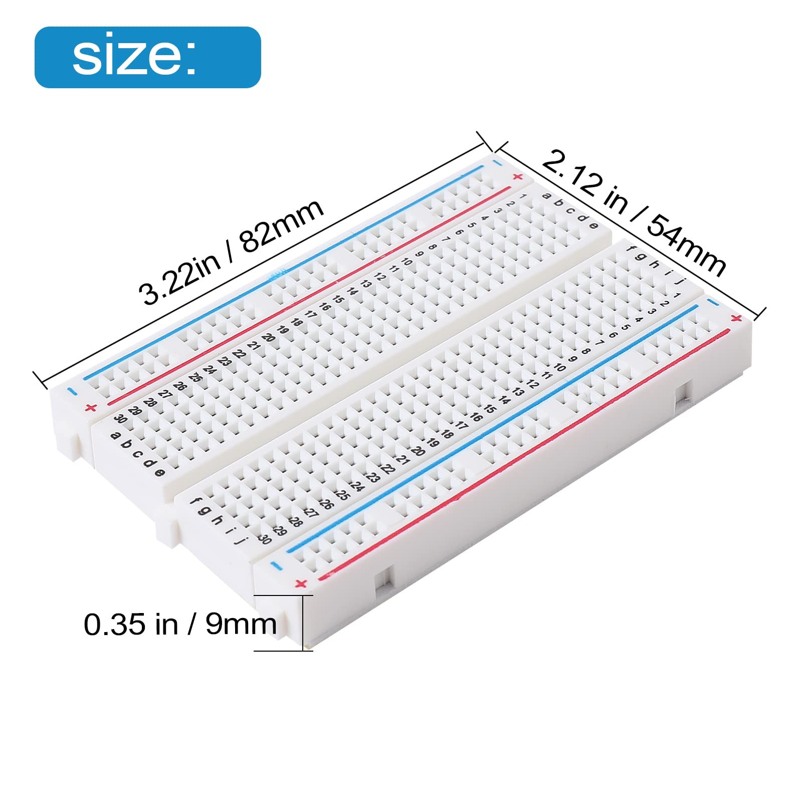 6 Pcs 400 Point Solderless Breadboard Prototype Board Kit White Electronics