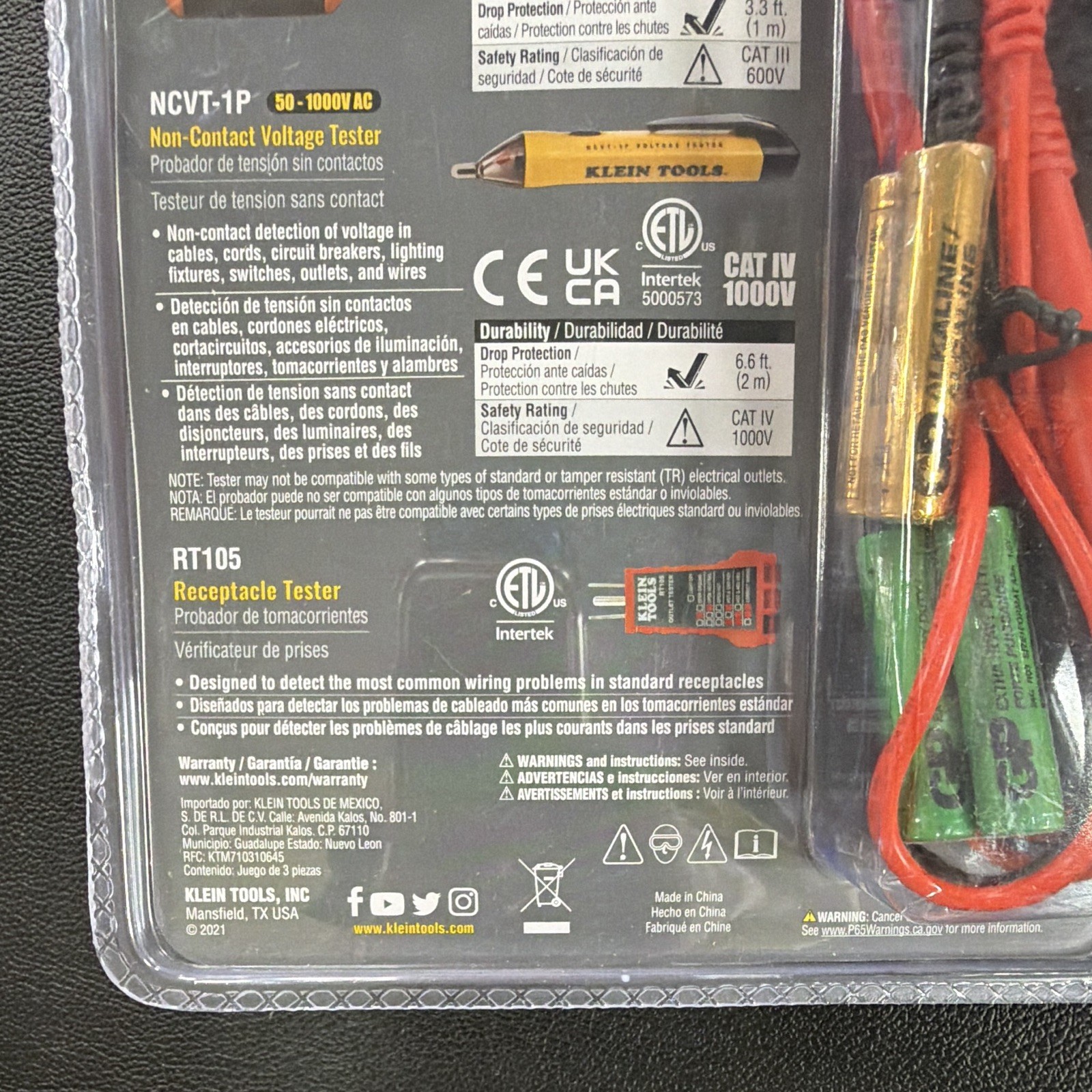 Klein Tools 69149P Electrical Test Kit MM300 NCVT-1P RT105 CAT III 600V