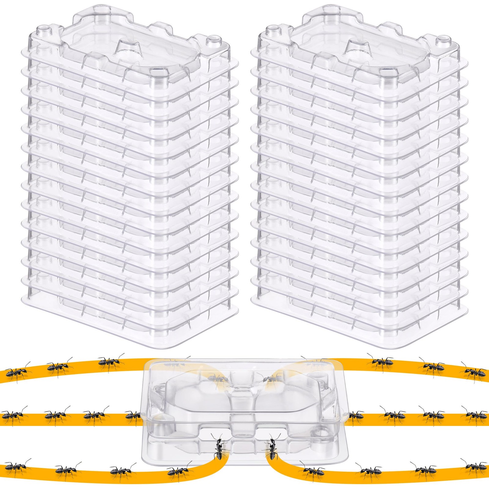 32 Pcs Ant Bait Stations Reusable Bait NOT Included, Multi Surface Ant Killer…