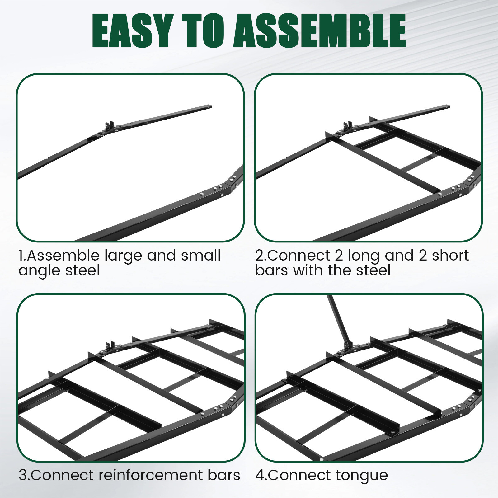 84″ Driveway Drag Tow Behind Drag Harrow Gravel Grader For ATV UTV Tractor