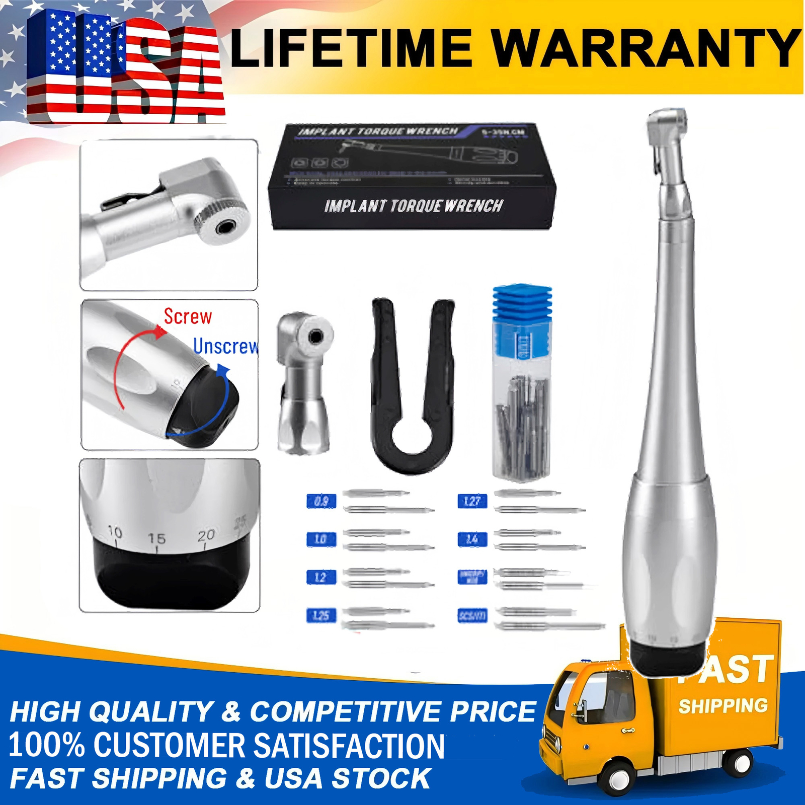 Dental Universal Implant Torque Wrench Drivers Implant Instrument 16Pcs Drivers