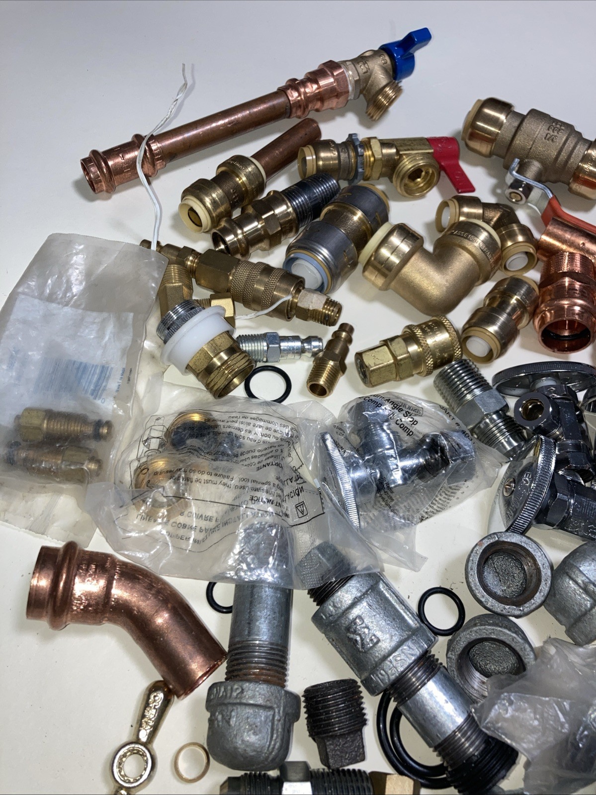 Shark Bite Mixed Fittings, Elbows, Valve, Hose brass, copper, & galvanized steel