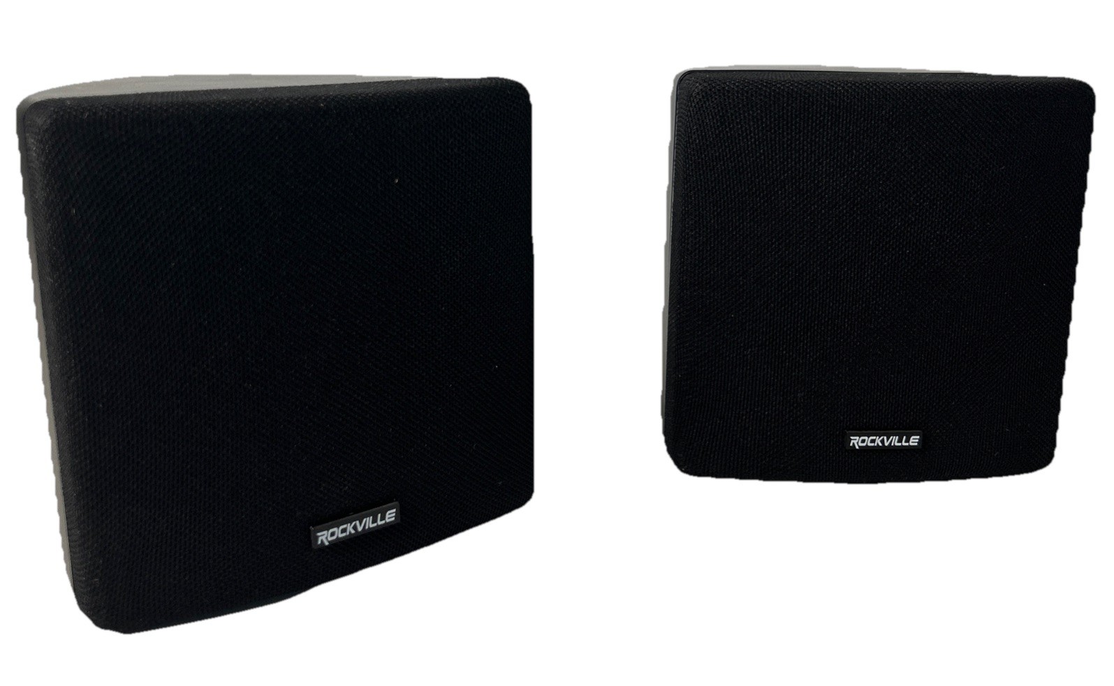 Cube by Rockville Pair of 3.5″ Black Commerical 70v Swivel Wall Mount Speakers