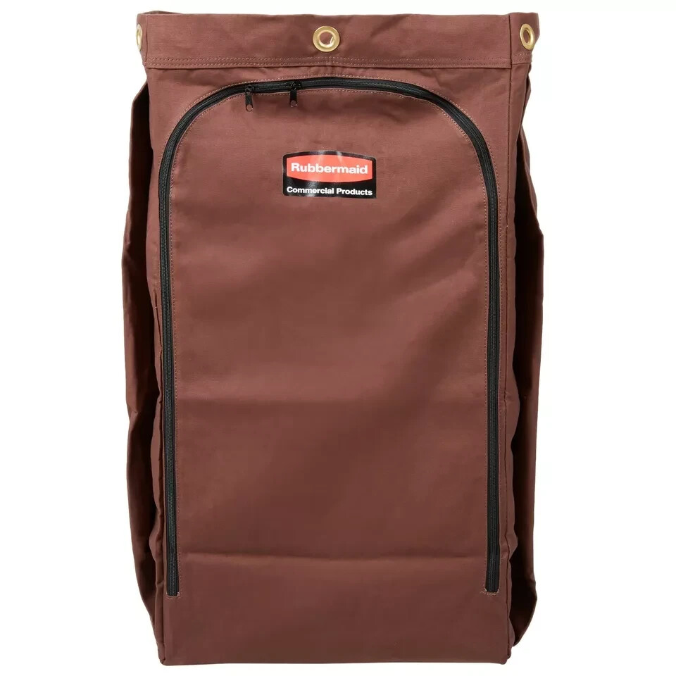 Rubbermaid 1966887 30 G. Brown High Capacity Vinyl-Lined Canvas Housekeeping Bag