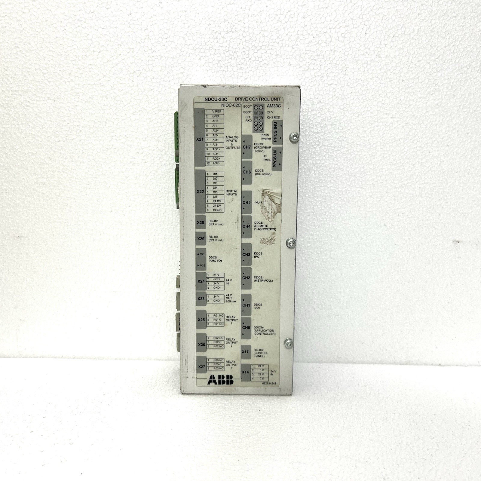 ABB NDCU-33C DRIVE CONTROL INPUT VOLTAGE 24VDC ANALOG AND DIGITAL I/O